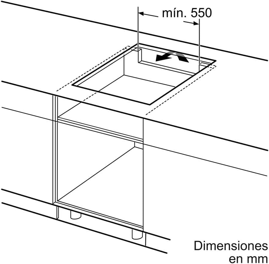 Balay 3EB865FR Induktionskochfeld, 60 cm breit, Lünette vorne, 3 Induktionszonen, Touch-Bedienung To