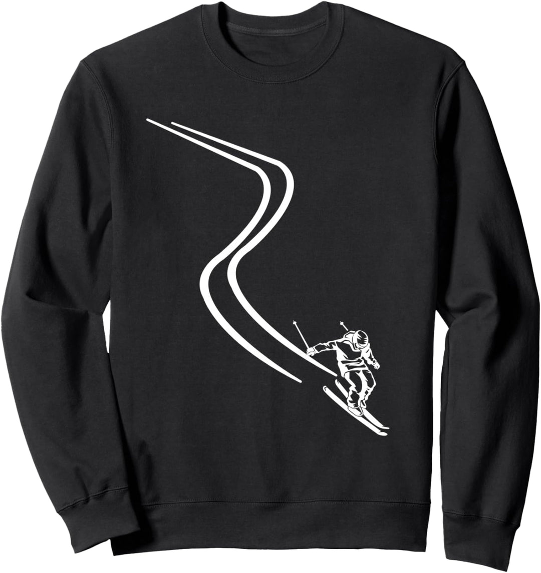 Tolles Skifahrer-Design einfaches Skifahren Motiv Retro Ski Sweatshirt