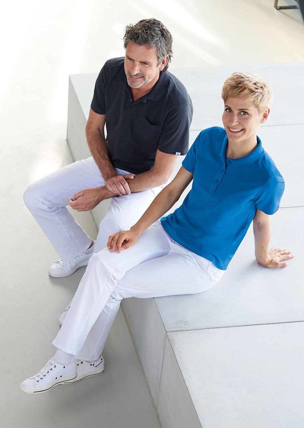 BP 1648-181-11-M Poloshirt für Frauen, 1/2 Ärmel, Polokragen mit Knopfleiste, 64 cm, 220,00 g/m² Sto