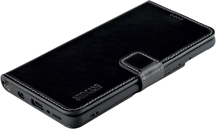 Suncase Book-Style Hülle kompatibel mit Samsung Galaxy M51 Leder Tasche (Slim-Fit) Lederhülle Handyt