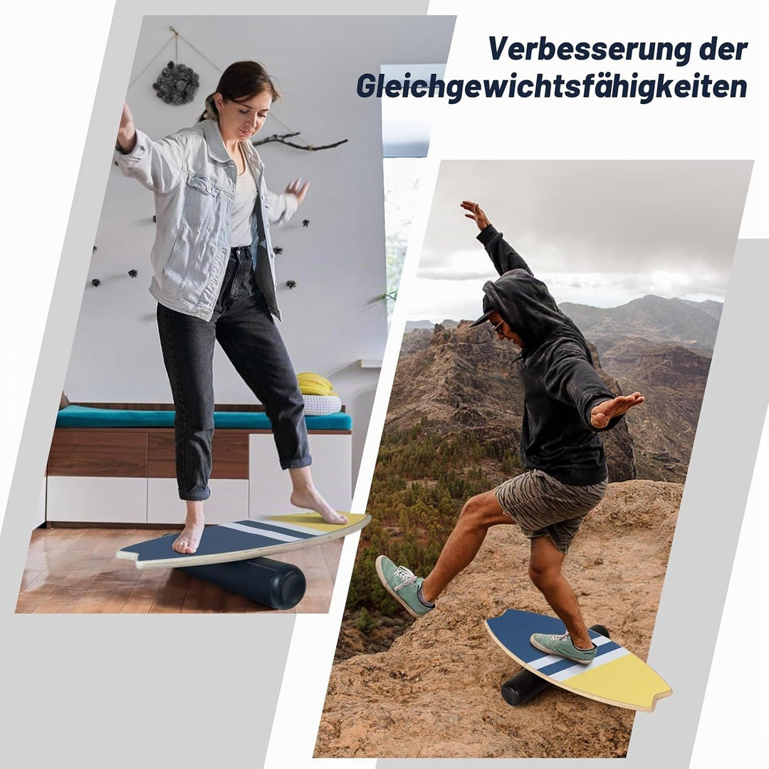 Leogreen Balance Board aus Holz in Surfboard, 7-in-1 Surfin Balanceboards Erwachsene Gleichgewichtst