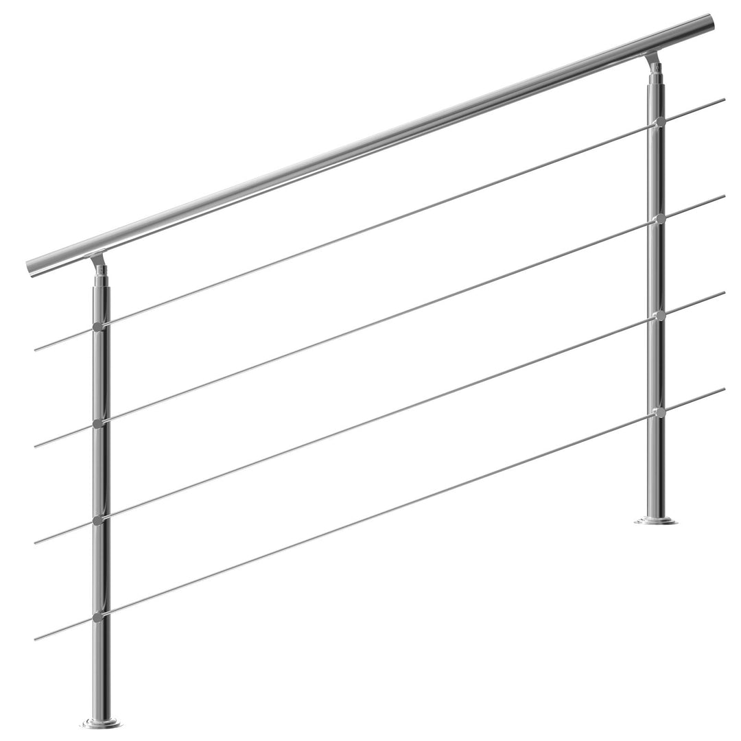 MONZANA® Treppengeländer Edelstahl Pflegeleicht 160cm mit 4 Querstreben Innen und Aussen Handlauf Ge