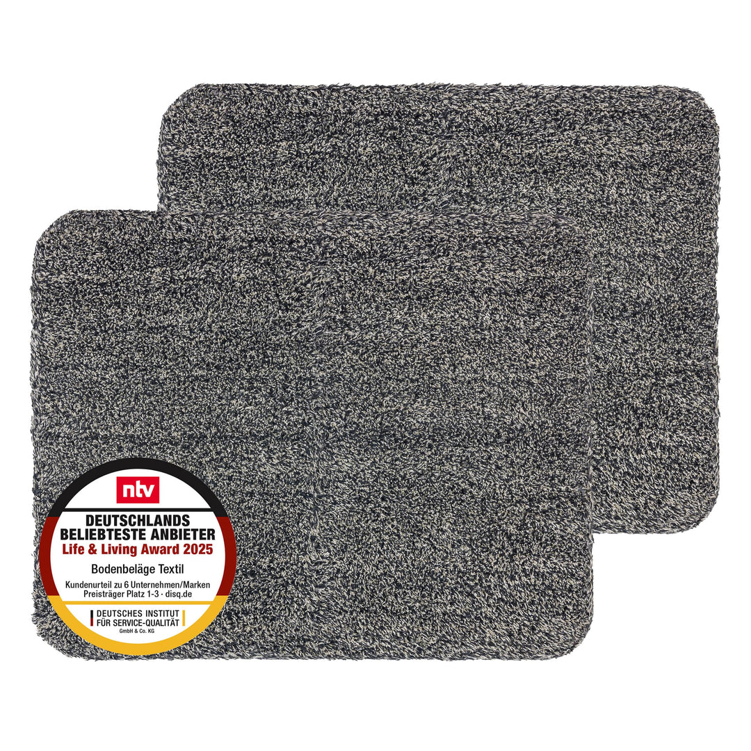 Astra Fussmatte innen waschbar 2er Set 60x75 cm - Schmutzfangmatte Sauberlaufmatte - Fussabstreifer