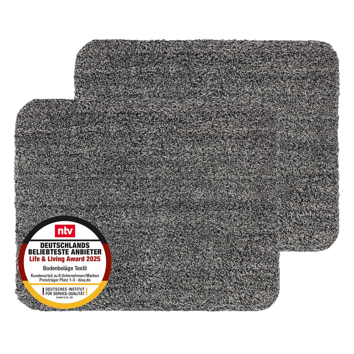 Astra Fussmatte innen waschbar 2er Set 60x75 cm - Schmutzfangmatte Sauberlaufmatte - Fussabstreifer