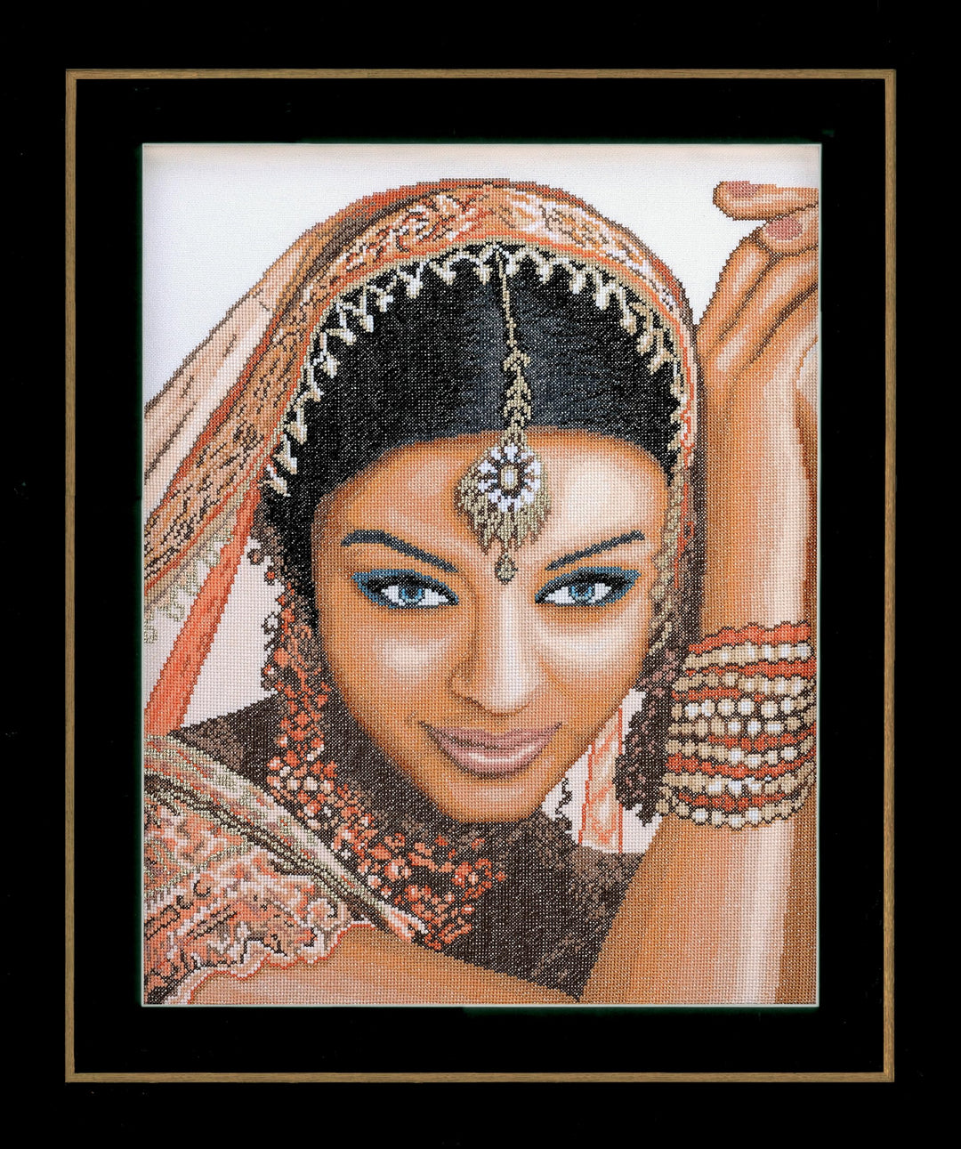 Lanarte Zählmusterpackung Indische Frau Kreuzstichpackung, Baumwolle, Mehrfarbig, 39 x 49 x 0.3 cm