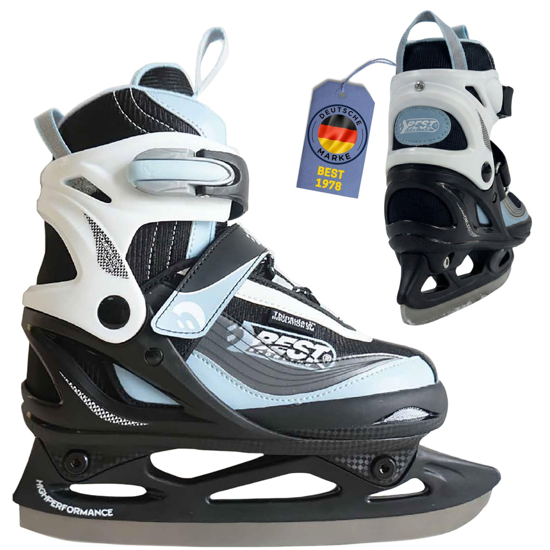 Best Sporting Schlittschuhe Kinder, Damen & Herren I 4-Fach verstellbare Eislaufschuhe Kinder I Soft