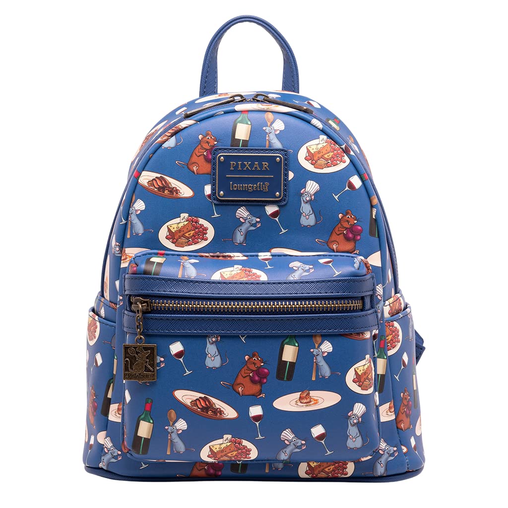 Loungefly Disney Pixar Ratatouille Remy und Emile Allover Print Damen Schultertasche mit Doppelrieme