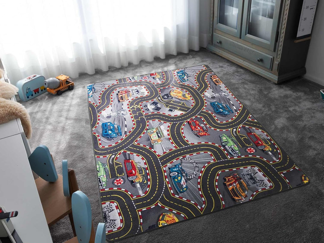 Primaflor Spielteppich mit Cars-Design - Spielteppich für Kinder 140 x 200 cm - pflegeleichter Kinde