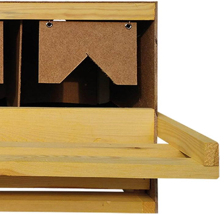 Legenest für Hühner 3er – gerade Unterteil-Variante | Abrollnest aus Holz mit Nestmatten & Auffangwa