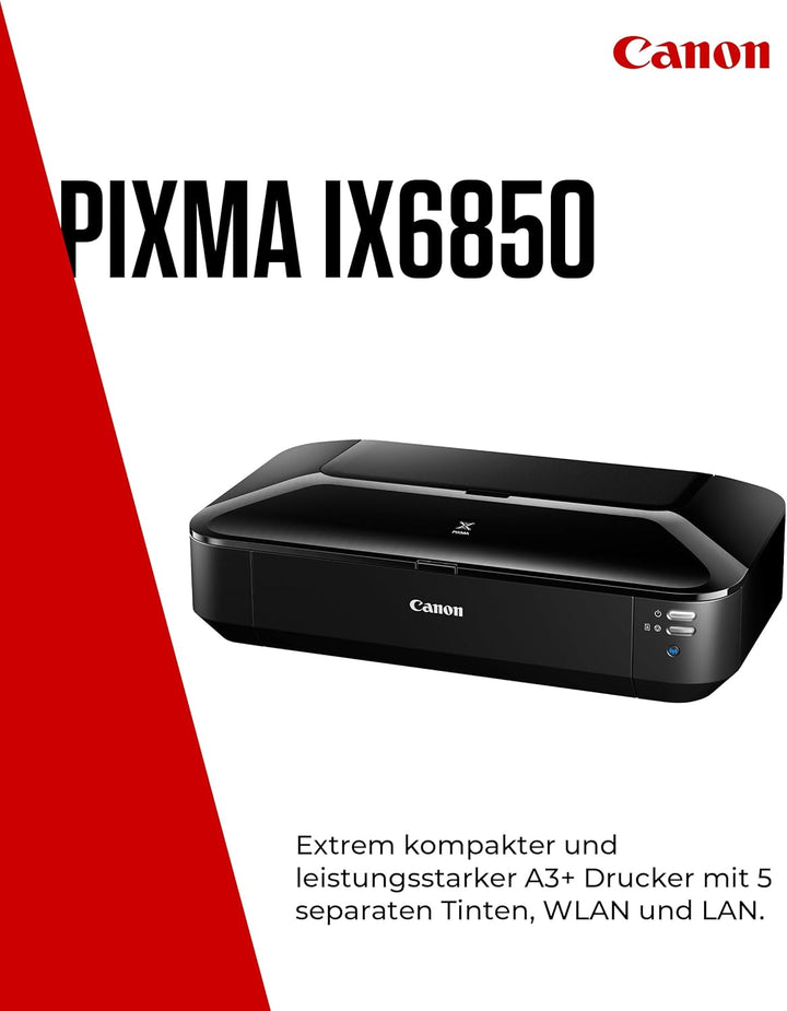 Canon PIXMA iX6850 Drucker Farbtintenstrahl Multifunktionsgerät DIN A3+ (Bürodrucker, Fotodruck, Tex