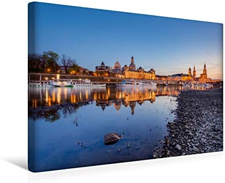 Premium Textil-Leinwand 45 x 30 cm Quer-Format Am Elbufer in Dresden | Wandbild, HD-Bild auf Keilrah