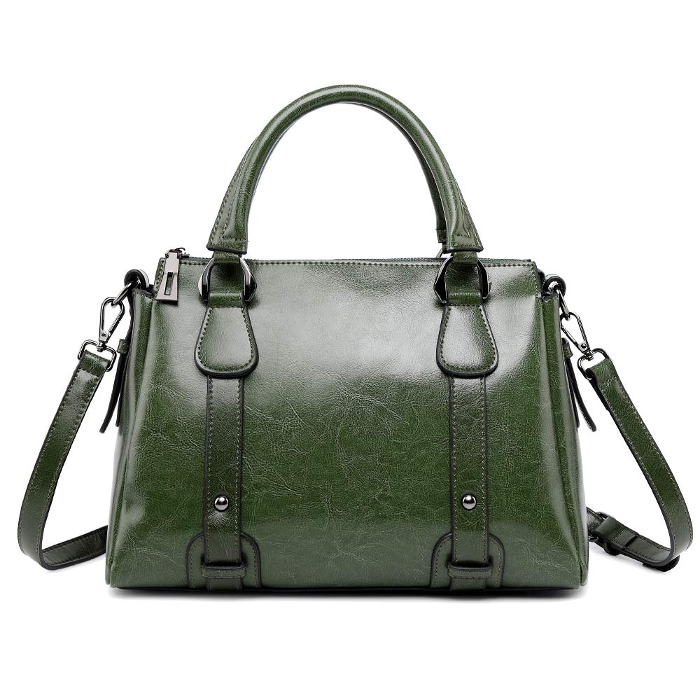 Coolives Damen Tasche aus Leder Handtasche Henkeltasche Umhängetasche Schultertasche Grün EINWEG, Gr