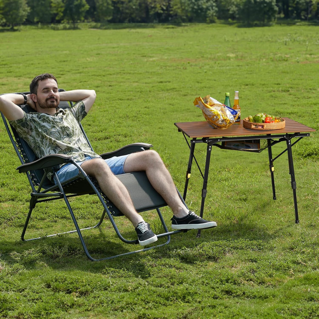 Portal Campingtisch faltbar Höhenverstellbar Klapptisch Aluminium 90 x 53cm für 4 Personen leicht Ca