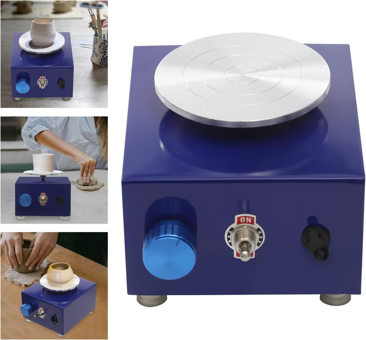 Mini-Töpferscheibe, Elektrische Töpferscheibe Maschine, Metall-Drehteller Töpferscheibe, 2000 U/min