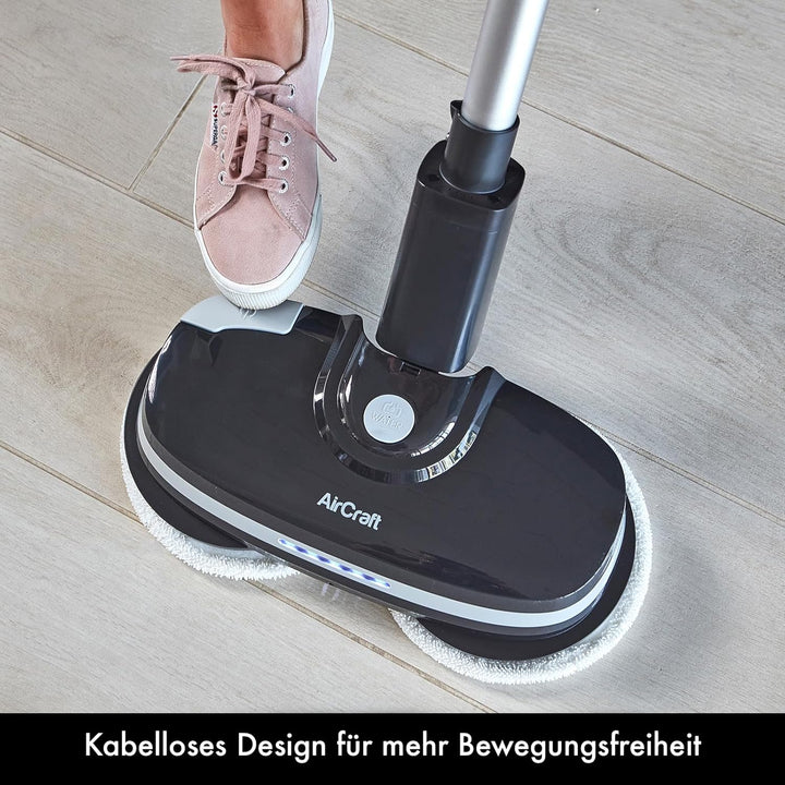 AirCraft PowerGlide 2023 Modell, dunkelgrau, kabelloser, wiederaufladbarer Hartbodenreiniger und Pol