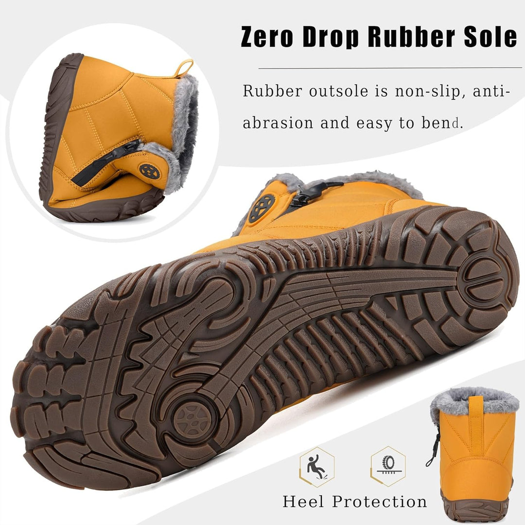 Barfussschuhe Herren Gefüttert Winterschuhe Damen Warm Winterstiefel Winter Rutschfeste Breite Zehen