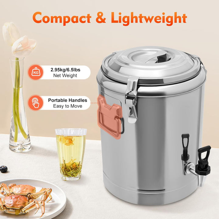 MINRS 14L Transport Thermobehälter Profi Gastro Edelstahl Thermotransportbehälter mit Tragegriffen,