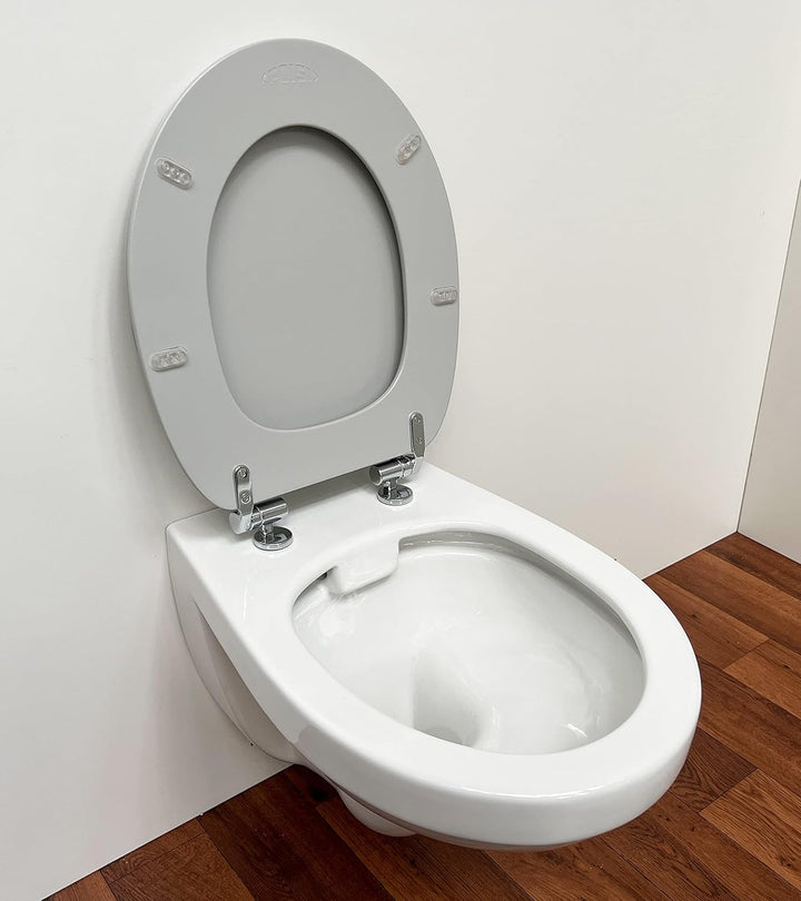 ADOB Premium Soft WC Sitz gepolstert Farbe manhattan grau mit Absenkautomatik, 69650, Manhattan Grau