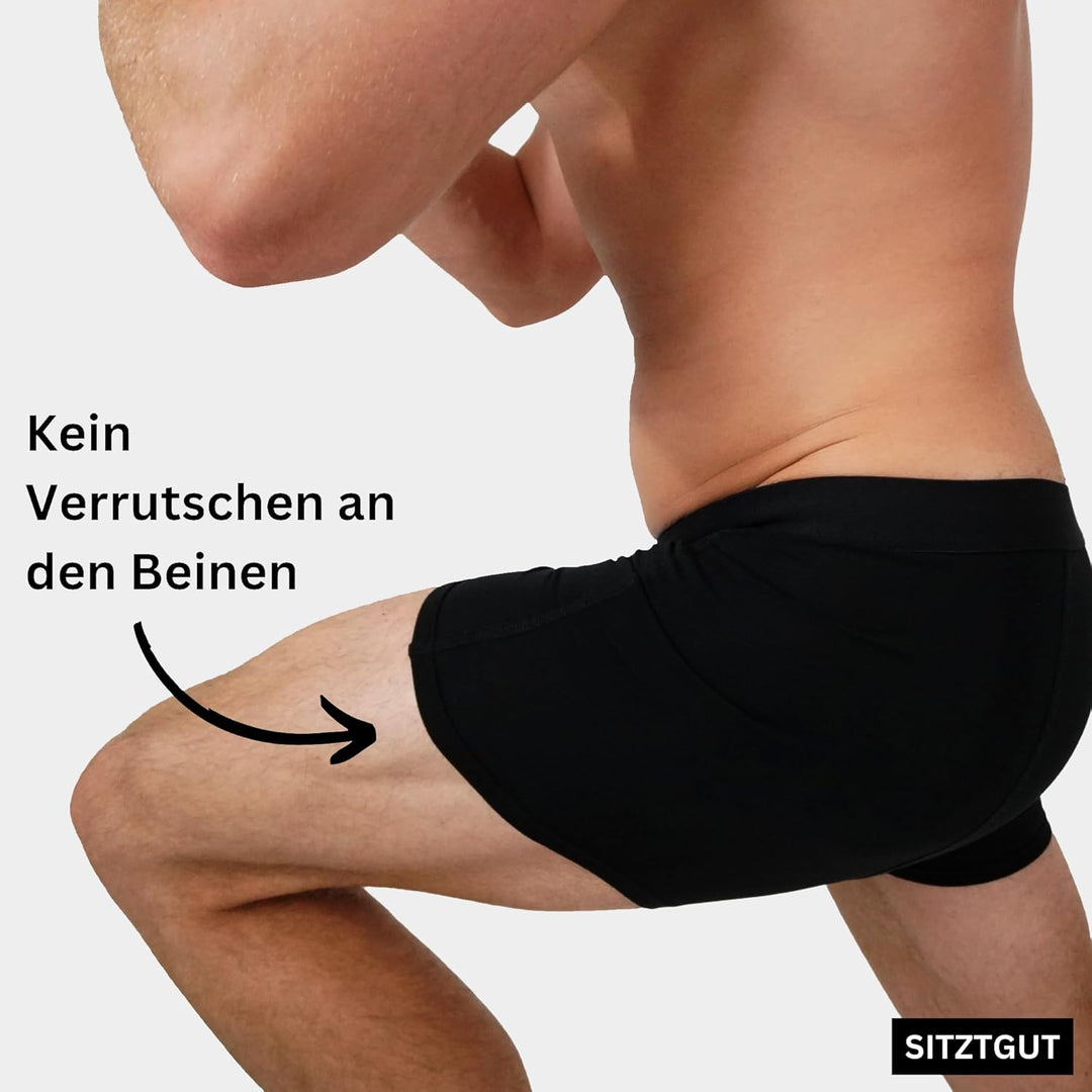 SITZTGUT Boxershorts Herren aus Baumwolle - Trocknergeeignet, Kratzfrei ohne Etikett, Bequeme Passfo