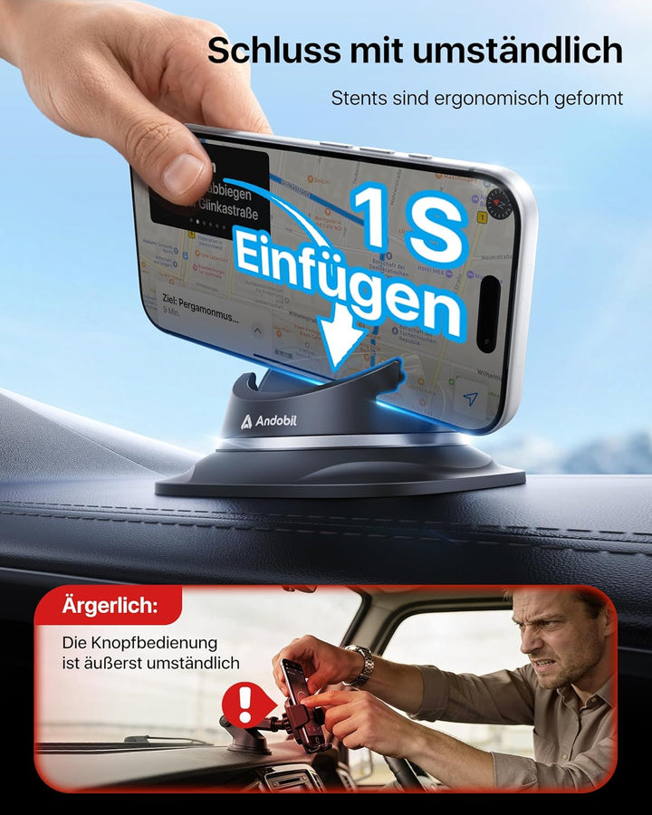 andobil Handyhalterung Auto Handyhalterung [ 2023 Einfach zu Benutzen ] Handy Halterung Auto Armatur