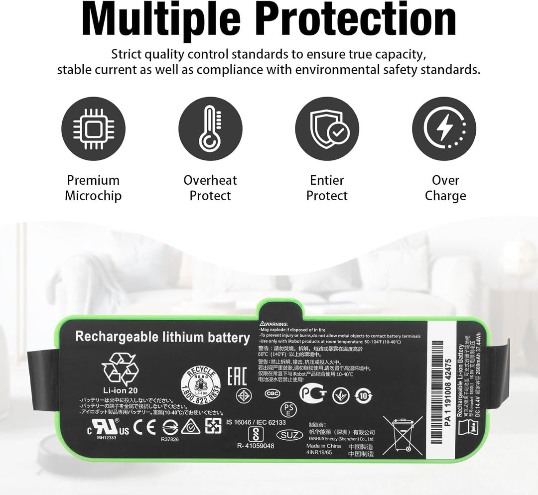 ANTIEE Vacuum Cleaner Ersatzakku für Roomba 681, 685, 677, 691, 690, 680, 696, 695 Total Clean Staub