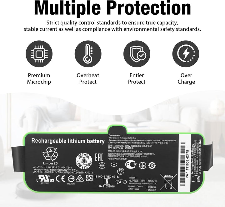 ANTIEE Vacuum Cleaner Ersatzakku für Roomba 681, 685, 677, 691, 690, 680, 696, 695 Total Clean Staub