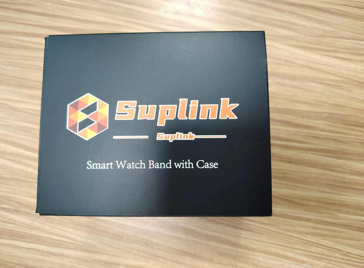 SUPLINK Metallgehäuse mit Lederarmband Kompatibel mit Apple Watch Armbändern 40/41mm,Edelstahl Schut