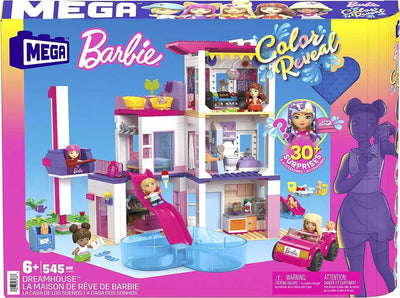 Mega HHM01 - Barbie Color Reveal Traumvilla Spielset, Baukasten mit über 25 Überraschungen, 5 Mikro-