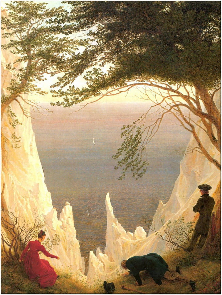 Bilderdepot24 Bild auf Leinwand | Caspar David Friedrich Kreidefelsen auf Rügen in 50x70 cm als Wand