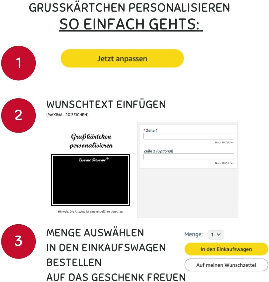 personalisierte Geschenke Mann Frau - Handgemacht - Eiserne Reserve Black Edition Rohling L leer inc