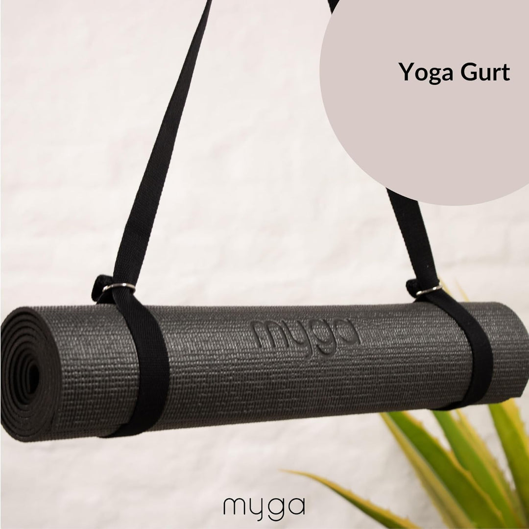Myga Yoga-Starter-Set – Yogamatte, 2 Yoga-Blöcke und Yogagurt – Starter-Set mit Matte, 2 Steinen & M
