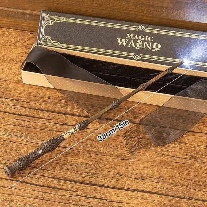 Elderstab Zauberstab Glühen, 38 cm Dumbledore Zauberstab mit Licht, USB Aufladung Zauberstabs Dumble