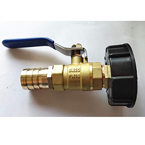 IBC Tank Adapter SENRISE IBC Tote Tank Drain Adapter S60X6 to Brass Garden Tap with 1" Hose Fitting