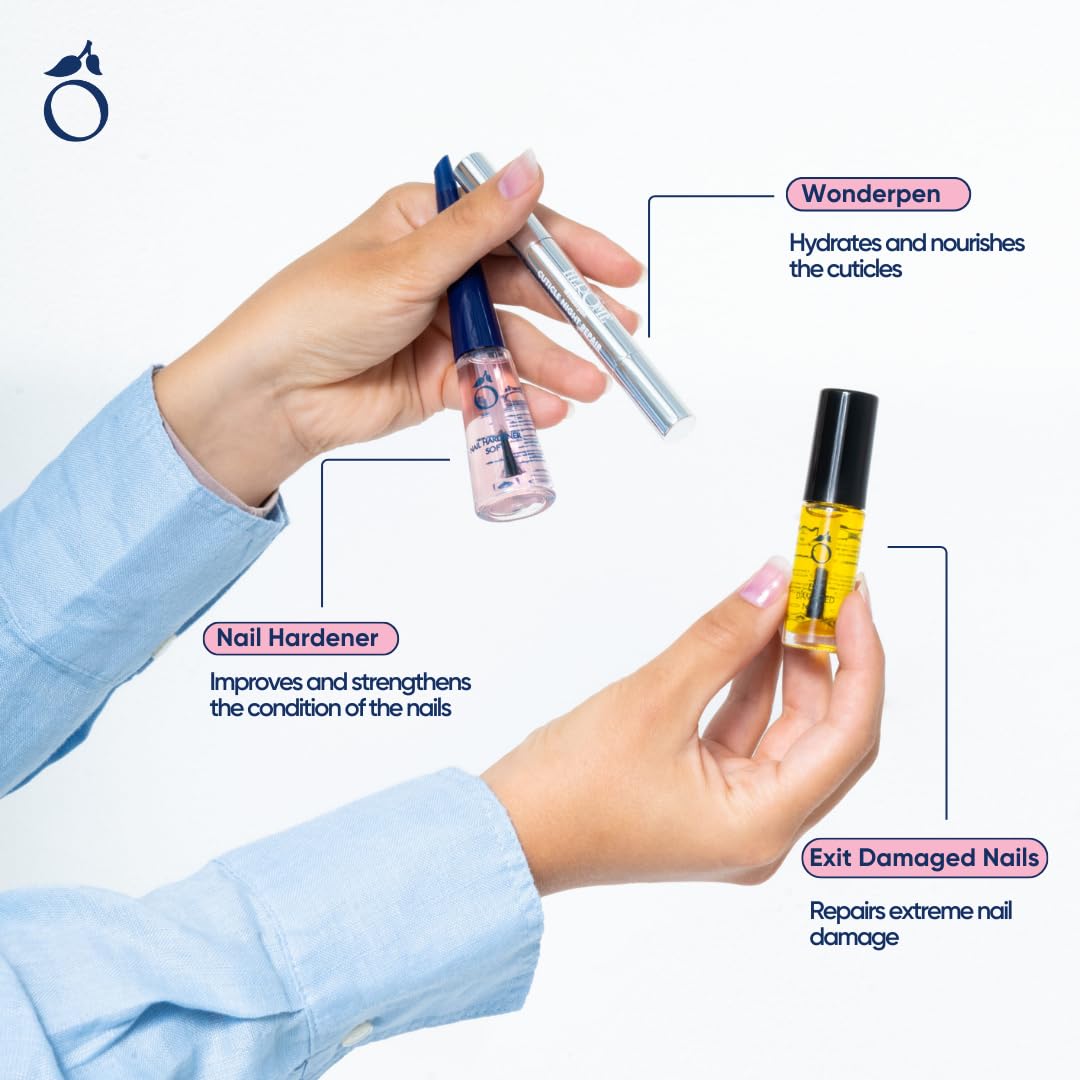 Herome 3-in-1 Maniküre Set mit Nagelhärter &amp; Nagelöl -1 set- verstärkt beschädigten Nägel (Nail Esse