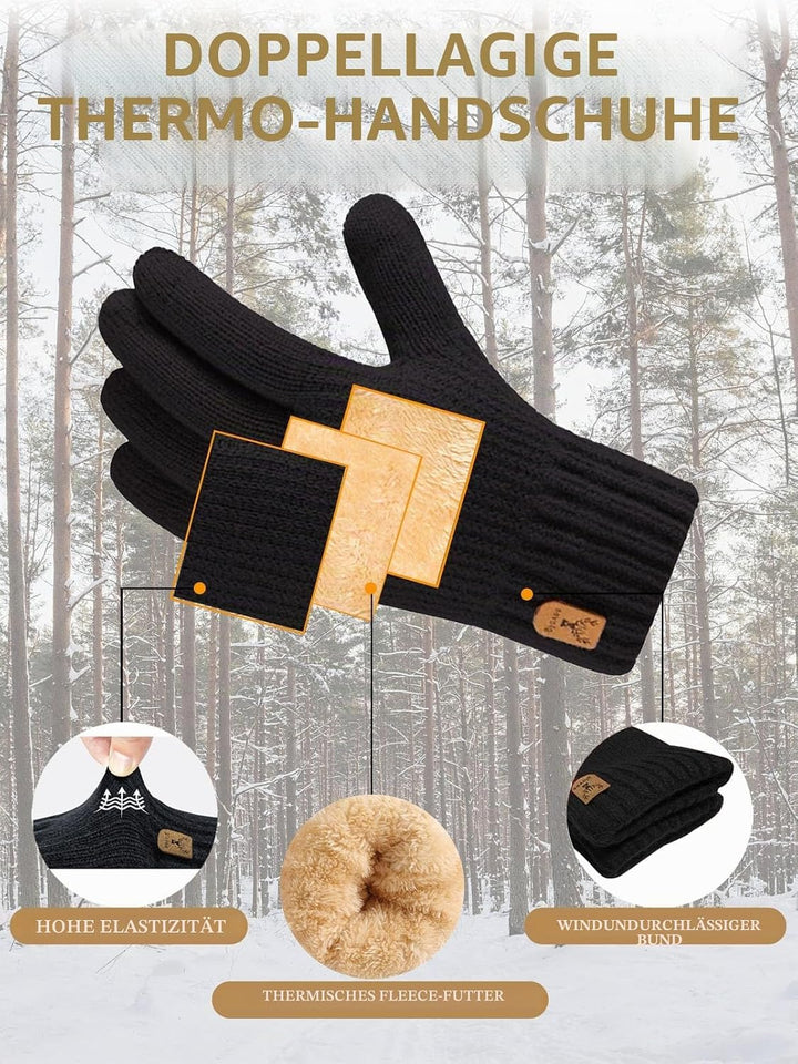 Winterhandschuhe für Damen Herren Touchscreen Thermohandschuhe mit Warme Fleecefutter für Kaltes Wet