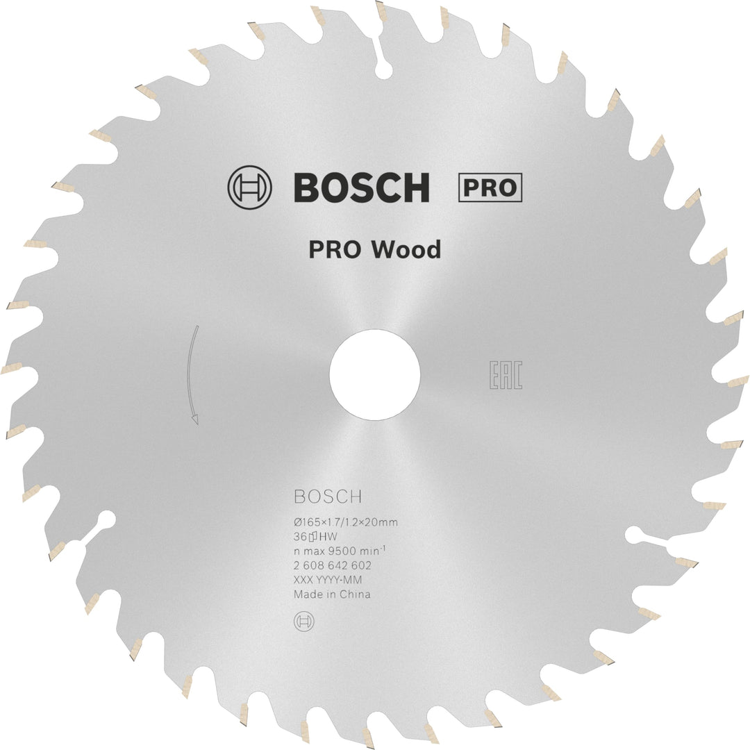 Bosch 1x PRO Wood Kreissägeblatt für Akku-Handkreissägen (für Weichholz, Hartholz, Ø mm, Professiona