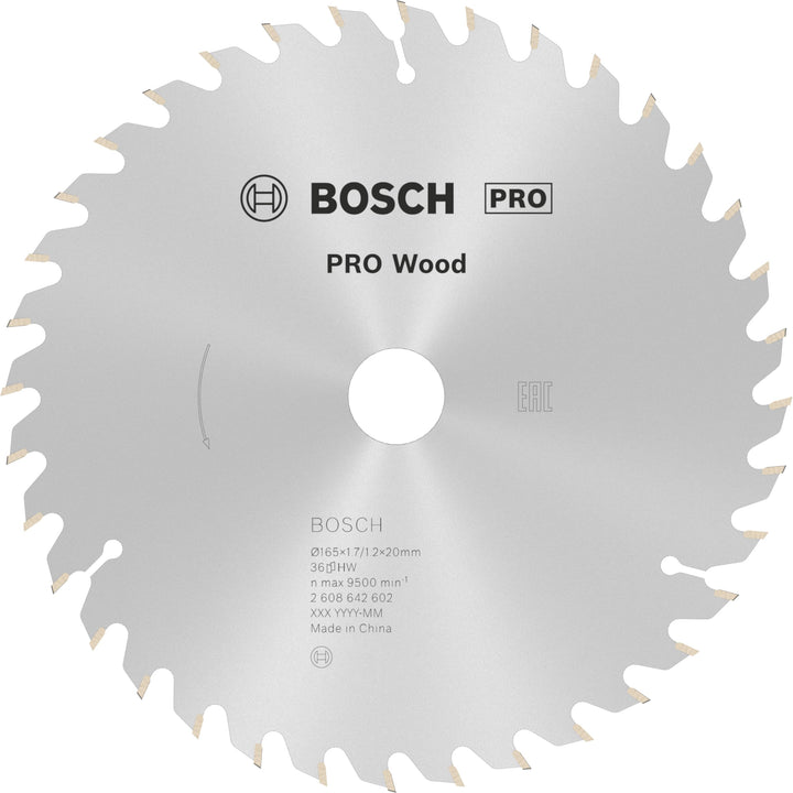 Bosch 1x PRO Wood Kreissägeblatt für Akku-Handkreissägen (für Weichholz, Hartholz, Ø mm, Professiona