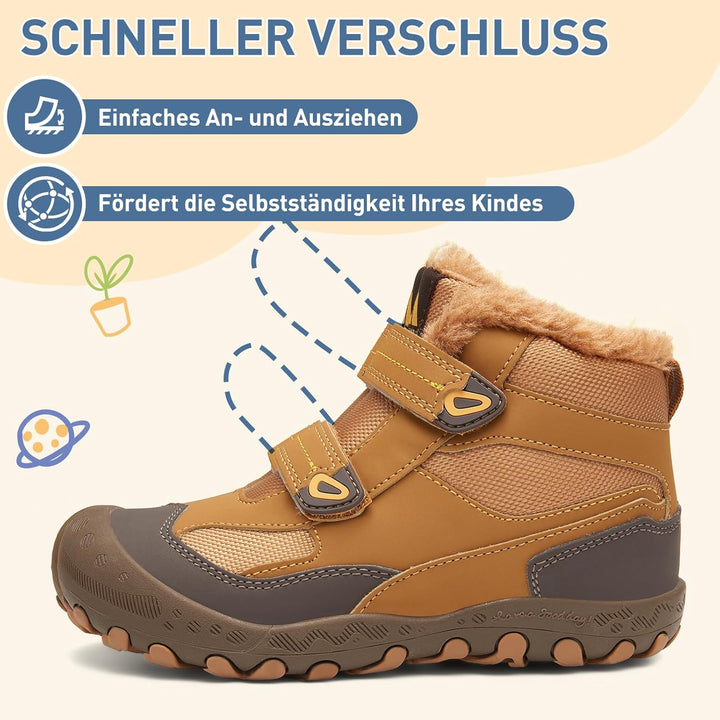 Mishansha Kinder Winterschuhe rutschfest Trekking Wanderschuhe Jungen Mädchen Bequem Baumwollschuhe