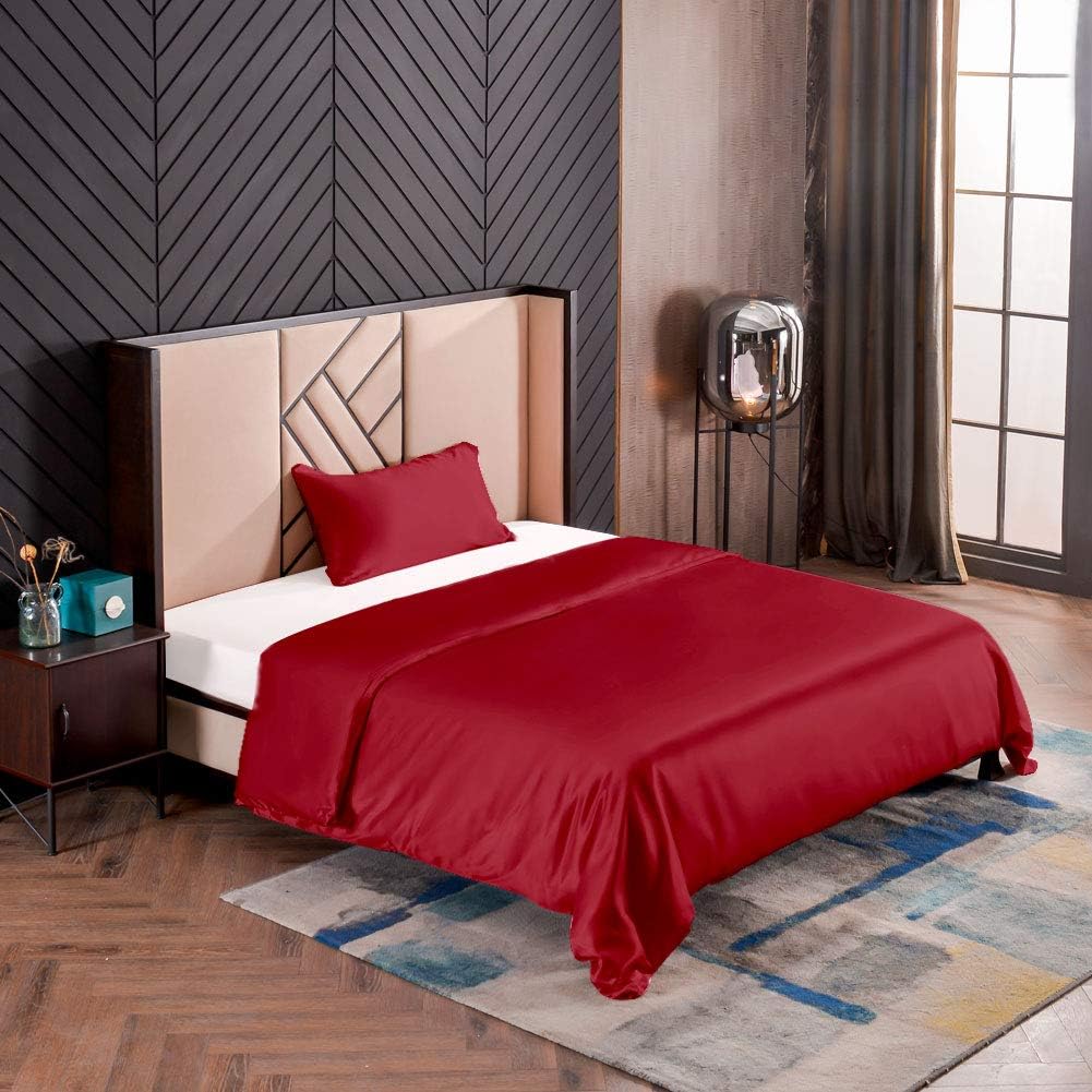 THXSILK Seidenbettwäsche Set 2 teilig, Bettbezug 135 x 200 cm und 40 x 80 cm Kissenbezug, Hypoallerg