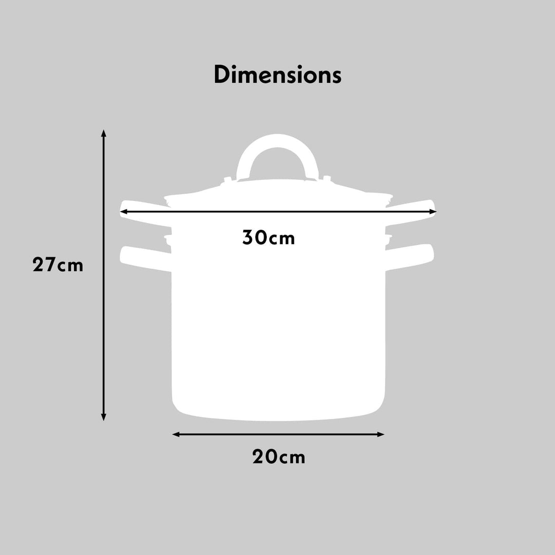 Cooks Professional Nudeltopf aus Edelstahl, 21 cm, 5 Liter, mit abnehmbarem Siebglasdeckel, Suppento