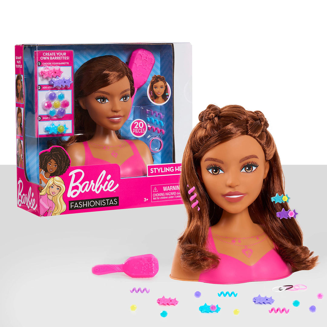 Just Play JPL62570 Barbie SMALL STYLINGHEAD-BRAUNES Haar, Mehrfarbig