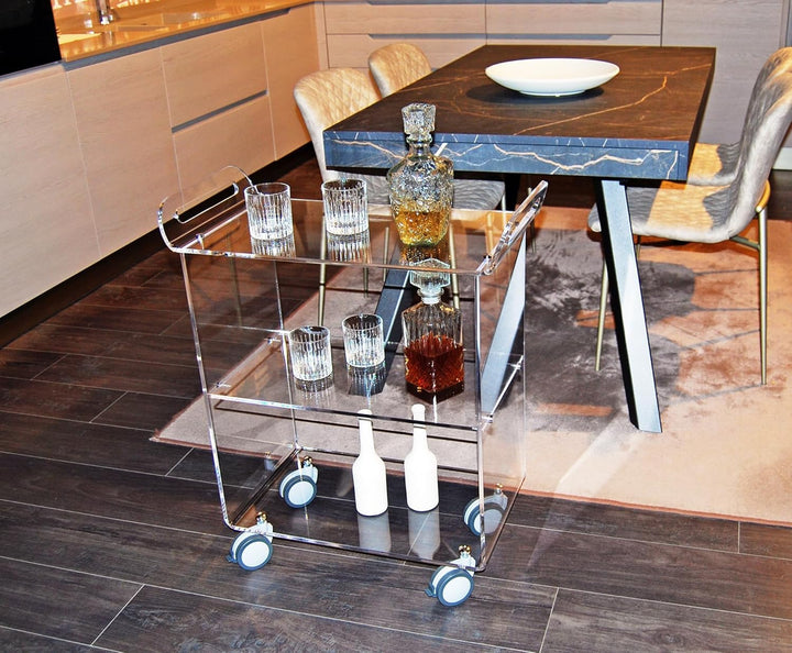 Slato Newman ï Rollwagen für Wohnzimmer, Küche, Servierwagen, Designer-Vitrine mit drei Etagen aus A