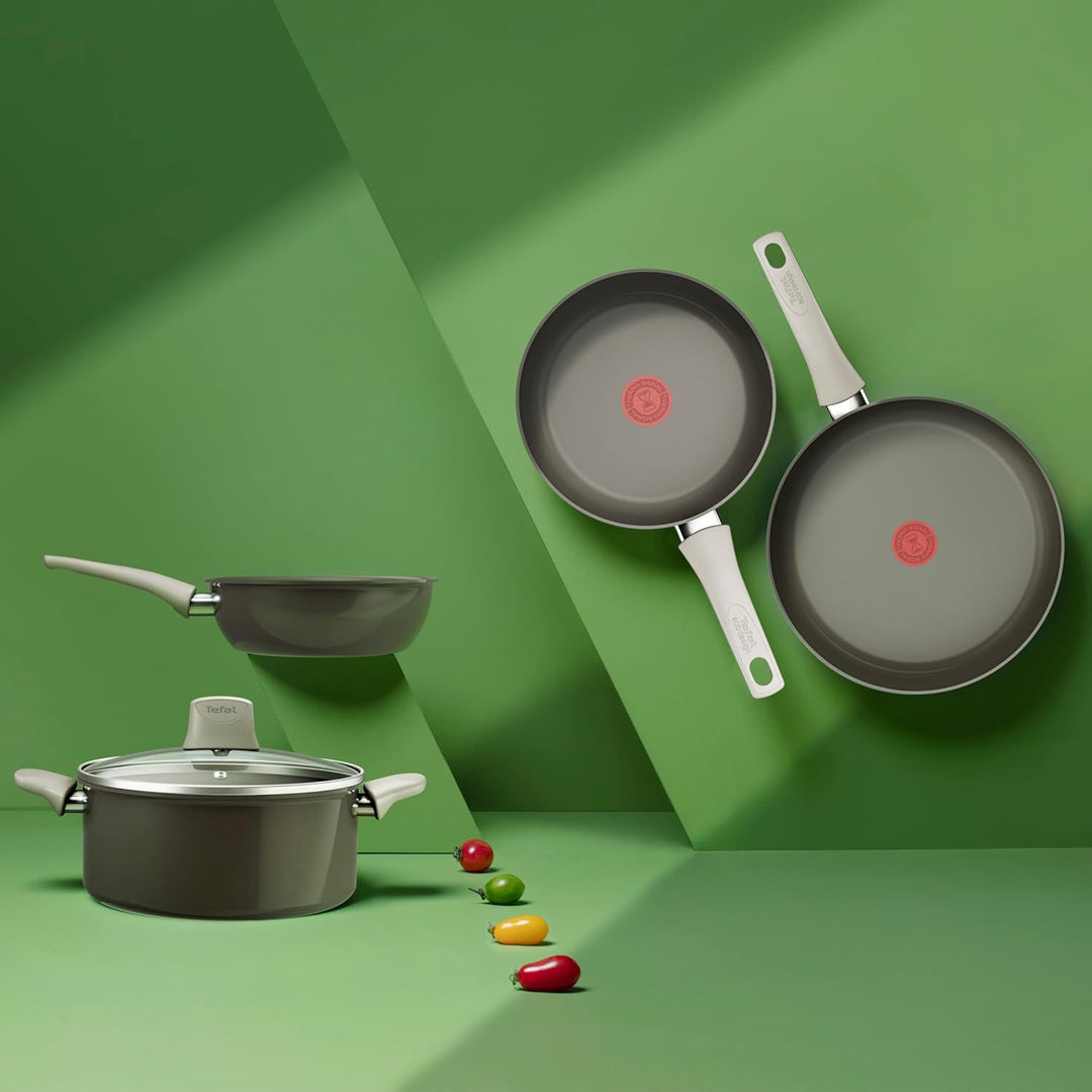 Tefal Renew On Pfannen-Set, 3 Stück, 20/24/28 cm, Keramik-Antihaftbeschichtung, Induktion, Thermo-Si