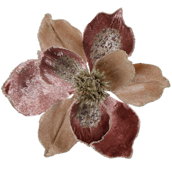 Briful 3 Stücke Weihnachtsstern Christbaumschmuck Magnolie Kunstblumen mit Glitzern Poinsettia Kunst