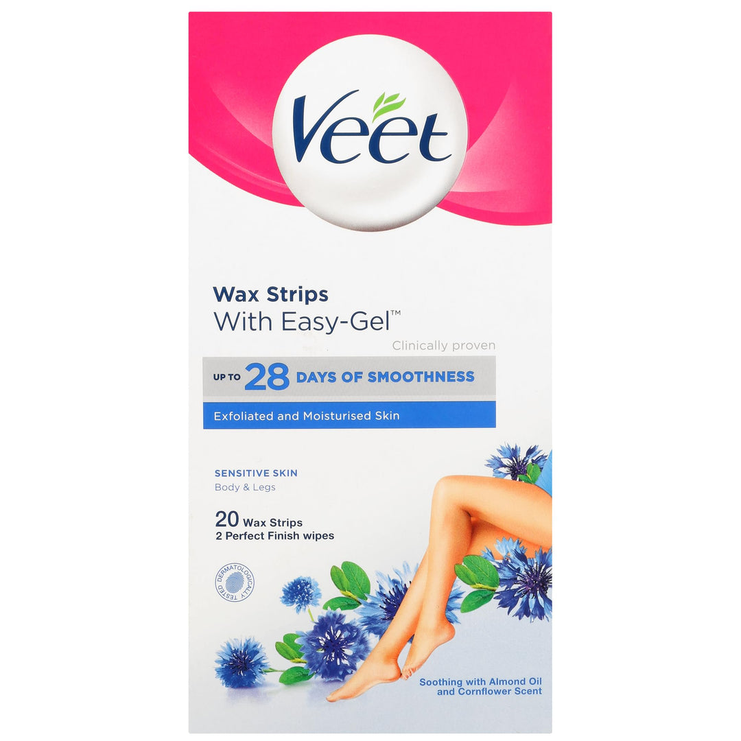 Veet Easy Grip Wachsstreifen für empfindliche Haut, VEET03, Haarentfernung für Frauen, ideal für Bik