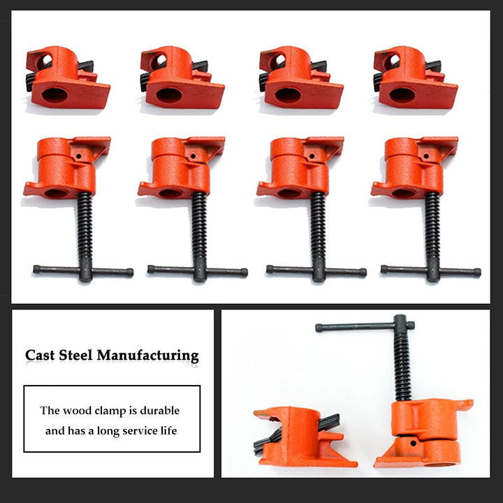 4 Stück Rohr Schraubzwingen mit Hülse, 1/2 Zoll Rohrzwingen Rohrschelle Schraubstock Holzbearbeitung