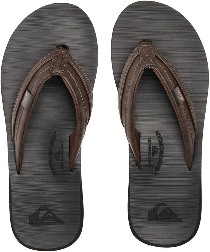 Quiksilver Herren Carver NubuckFlipflop 39 EU Brown Black Brown, 39 EU Brown Black Brown