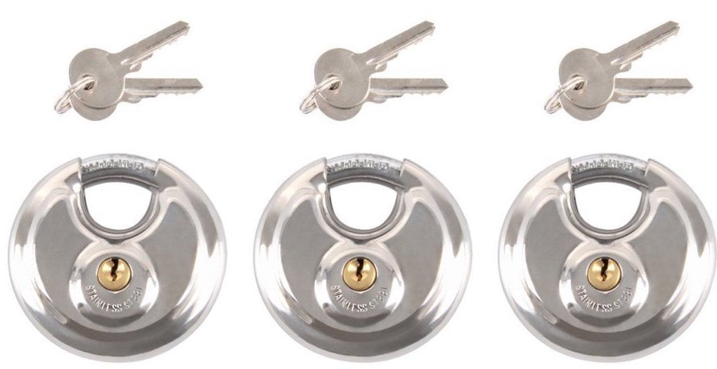 iapyx® gleichschliessendes schloss, 3 Stück, Ø 70mm Vorhängeschloss, rostfrei