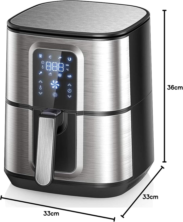 OZEANOS OT-AF-55SM-DIGITAL 5.5L Hot Air Fryer, 1800W Power, Digital Touch Panel, Prefabricated Progr