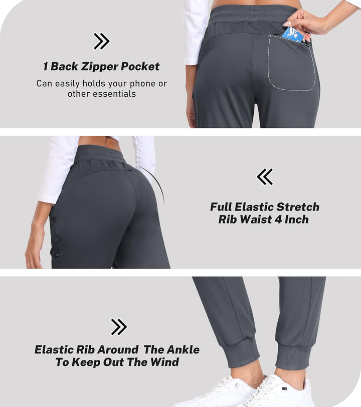 MoFiz Jogginghose Damen Thermohose Mikrofleece Sporthose Atmungsaktiv Waterproof Sweatpants mit Reis